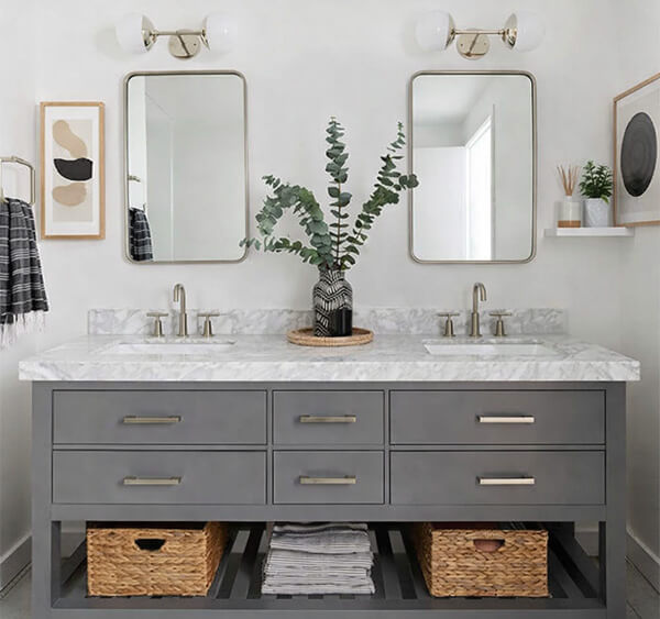 Bathroom vanity cabinet installation